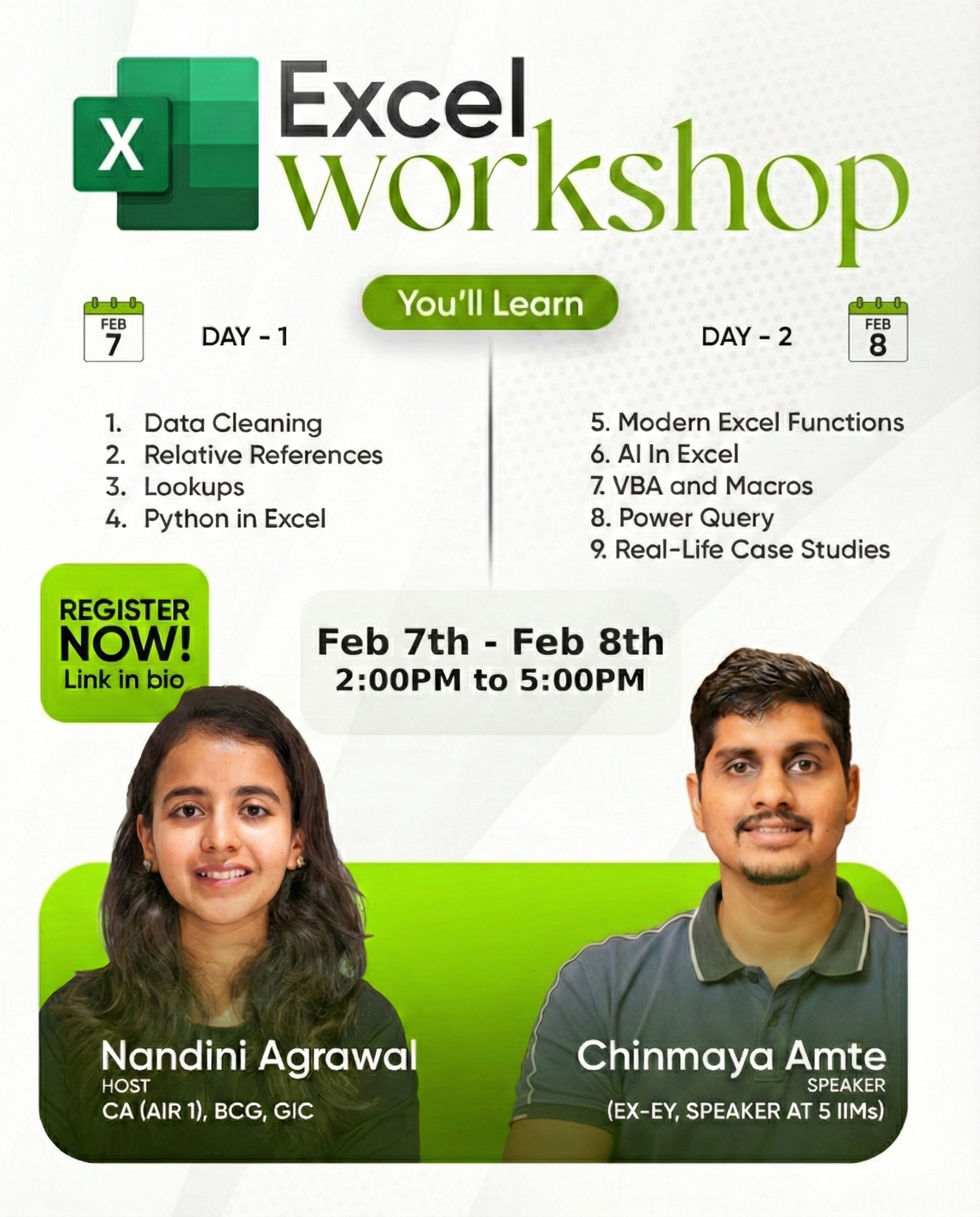 Excel - Recorded Masterclass - Second edition - Nandini Agrawal
